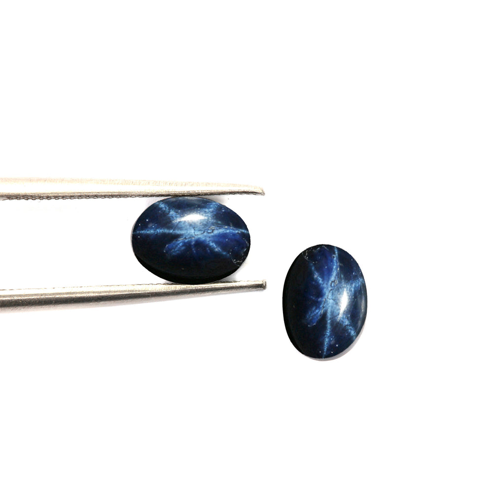 2Pc Lot Blue Star Sapphire Oval 2.40 Carats WEDS78