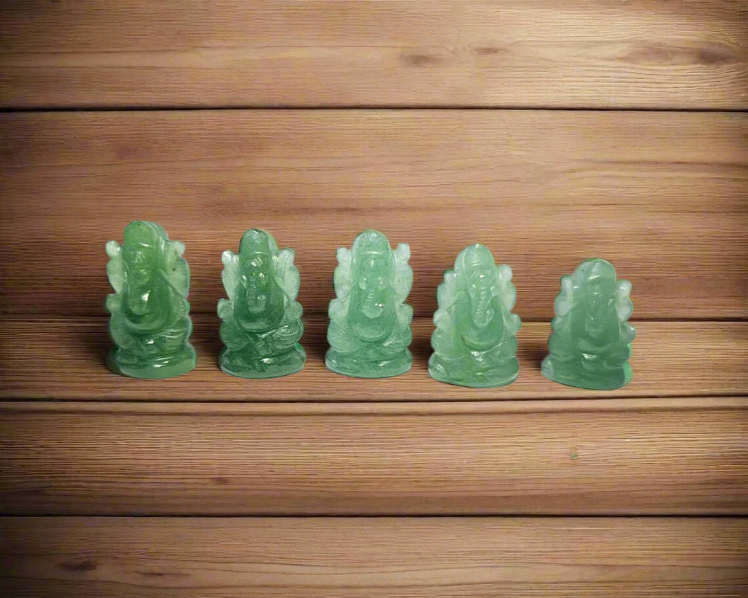 Green Aventurine Pocket Ganesha Natural Gemstone Idol 8 gm