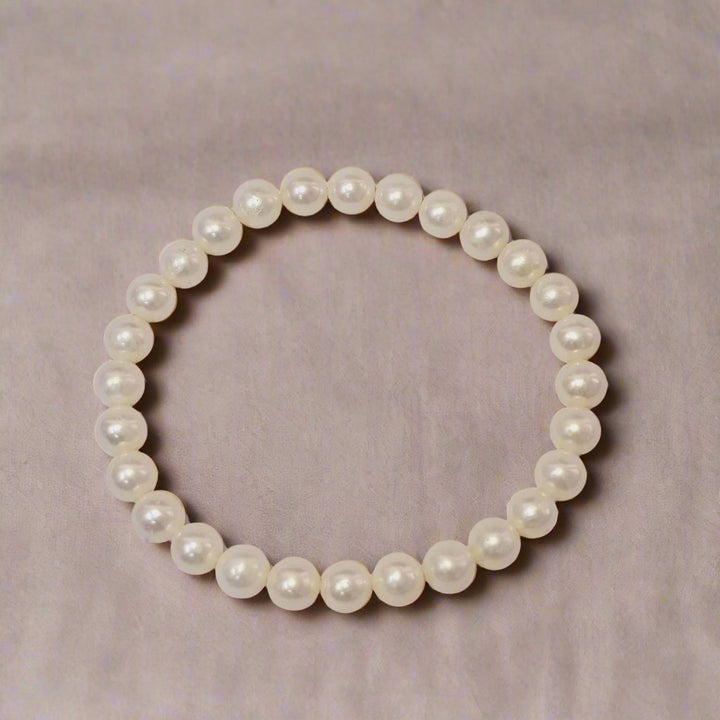 Freshwater Pearl Bracelets with 6-7mm Round | White Pearl Adjustable Jewelry