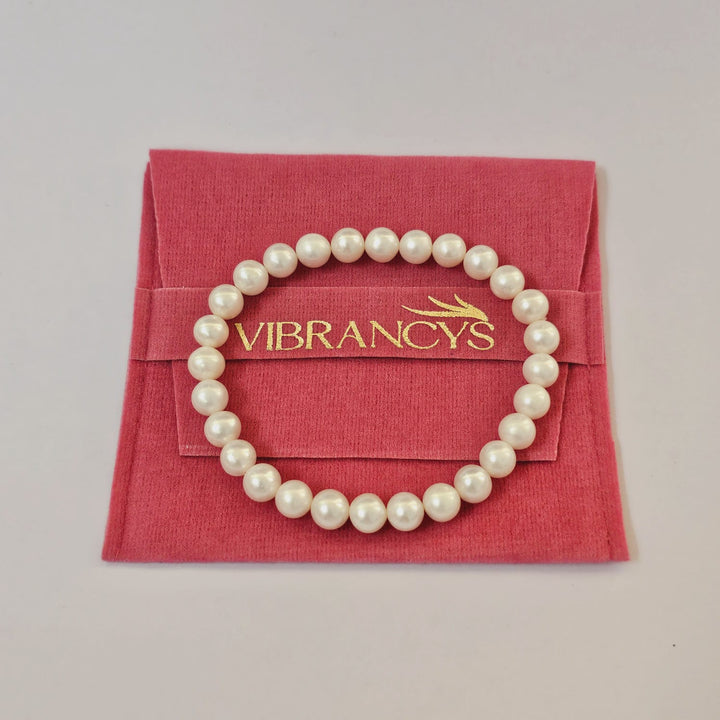 Freshwater Pearl Bracelets with 6-7mm Round | White Pearl Adjustable Jewelry