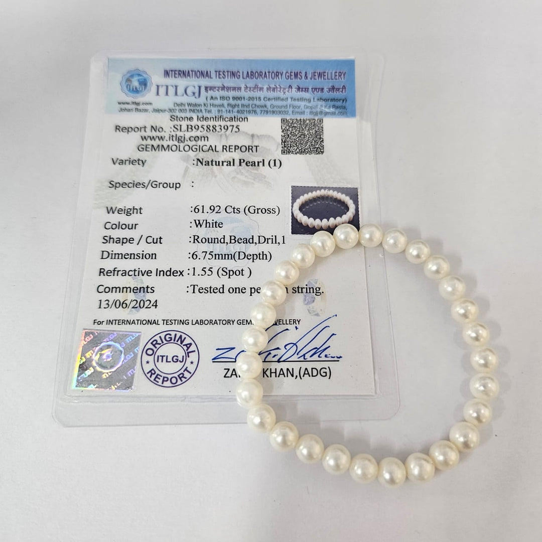 Freshwater Pearl Bracelets with 6-7mm Round | White Pearl Adjustable Jewelry