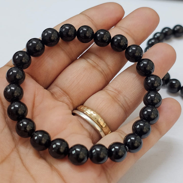 Black Tourmaline 8MM Round Bracelet | Healing Crystal