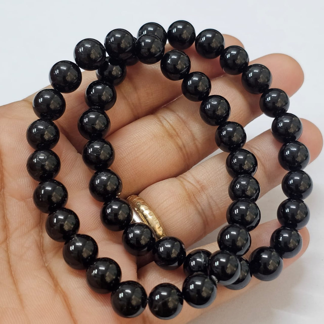 Black Tourmaline 8MM Round Bracelet | Healing Crystal