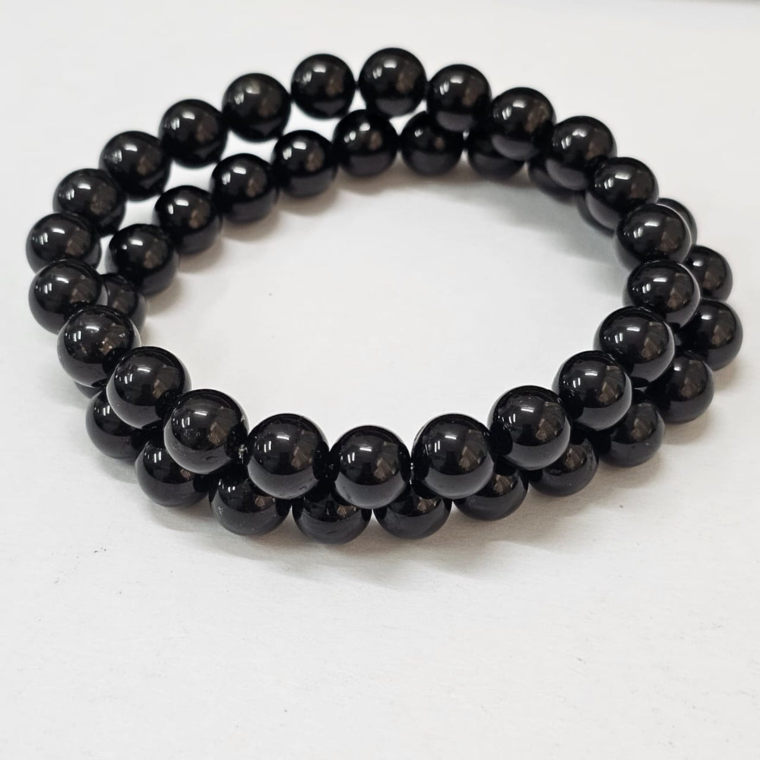 Black Tourmaline 8MM Round Bracelet | Healing Crystal