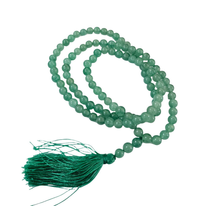 Jain Japa Mala in Green Aventurine (108+3 Beads)