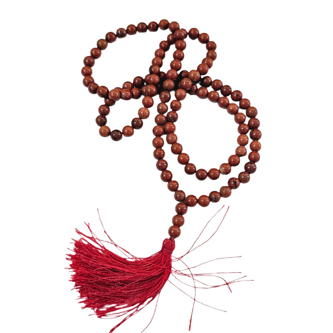 Jain Japa Mala in Red Jaspar (108+3 Beads)