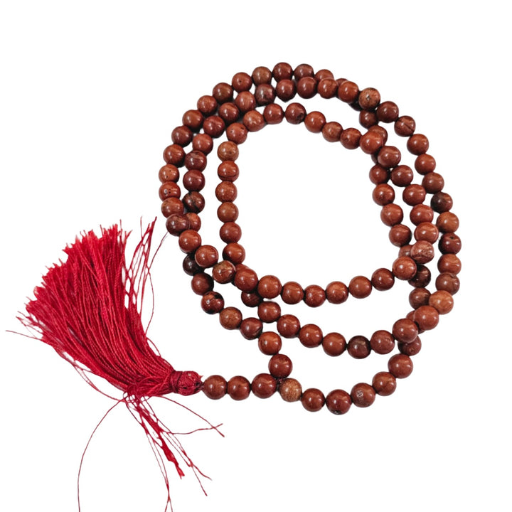 Jain Japa Mala in Red Jaspar (108+3 Beads)