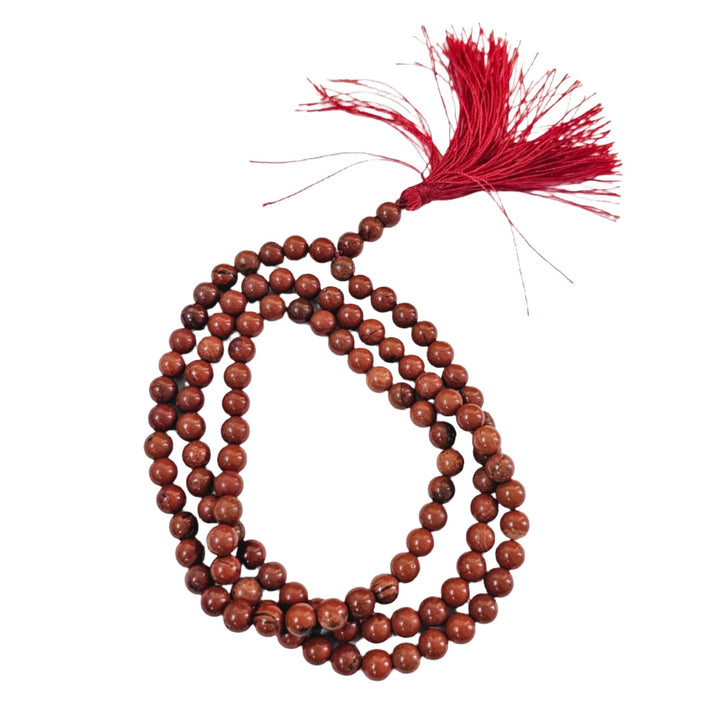 Jain Japa Mala in Red Jaspar (108+3 Beads)