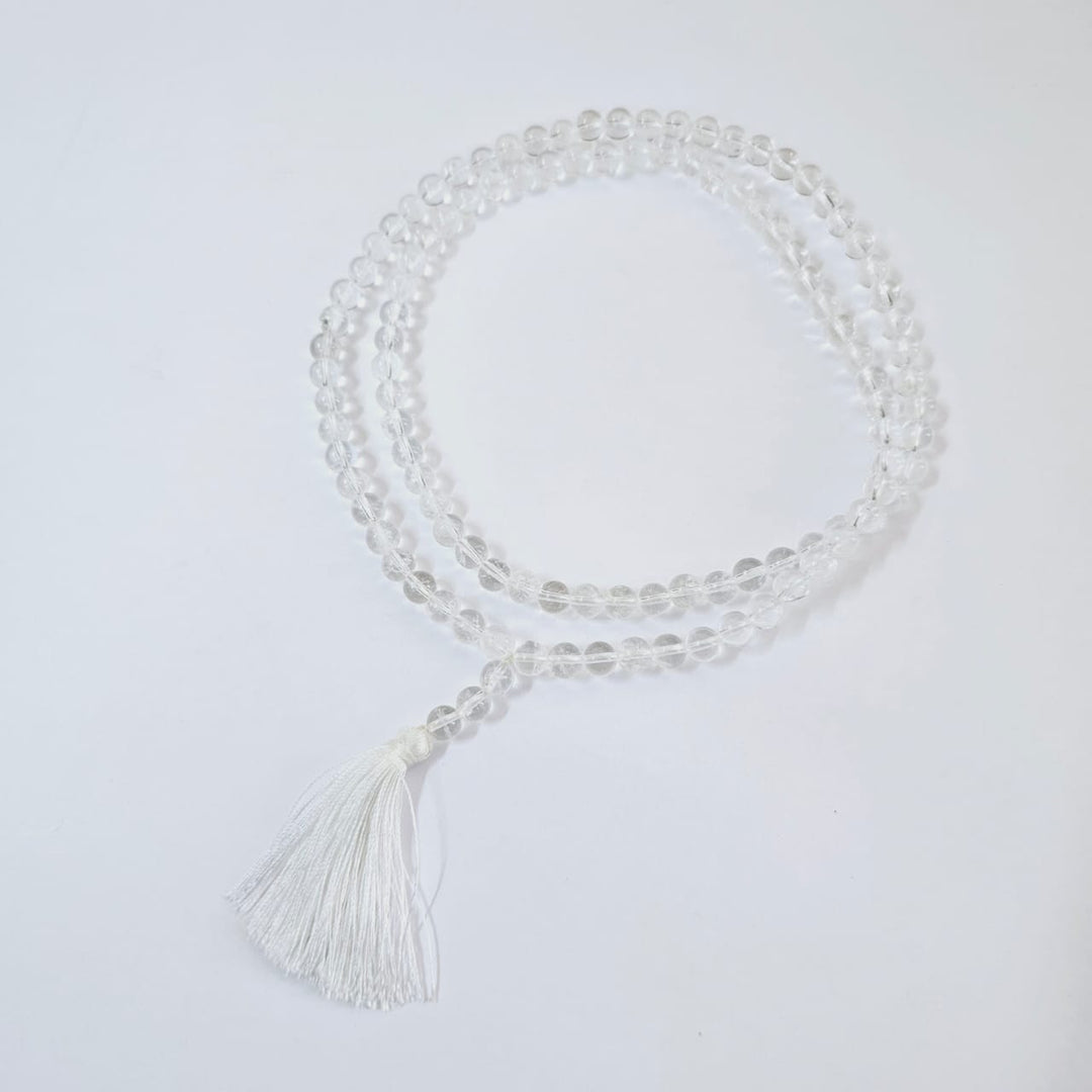 Jain Japa Mala in Clear Quartz(Sphatik) (108+3 Beads)