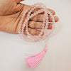 Certified Jain Japa Mala in Rose Quartz (108+3 Beads)