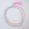Certified Jain Japa Mala in Rose Quartz (108+3 Beads)