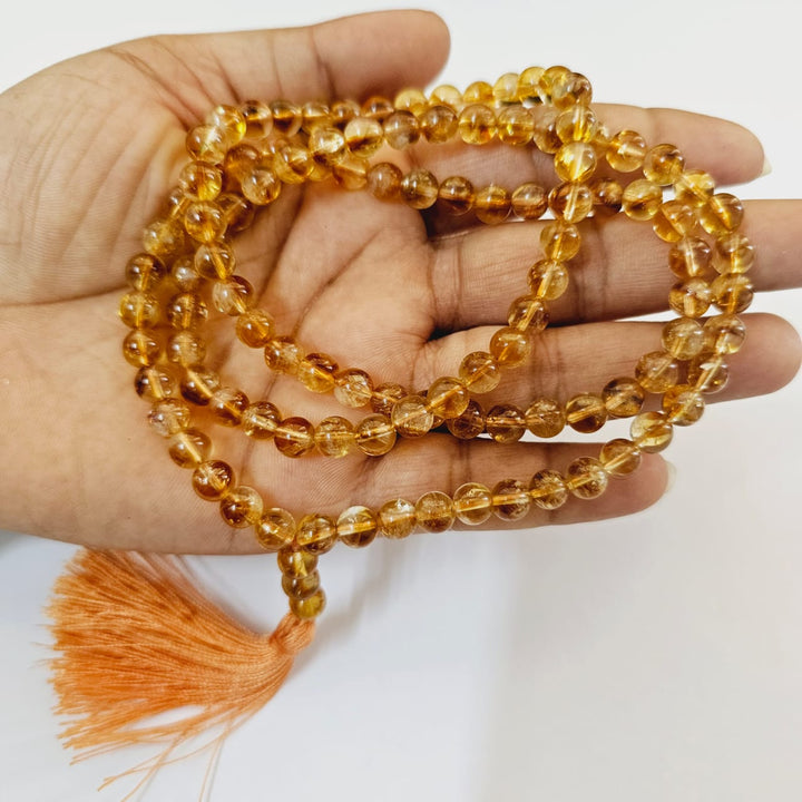 Jain Japa Mala in Premium Citrine (108+3 Beads)