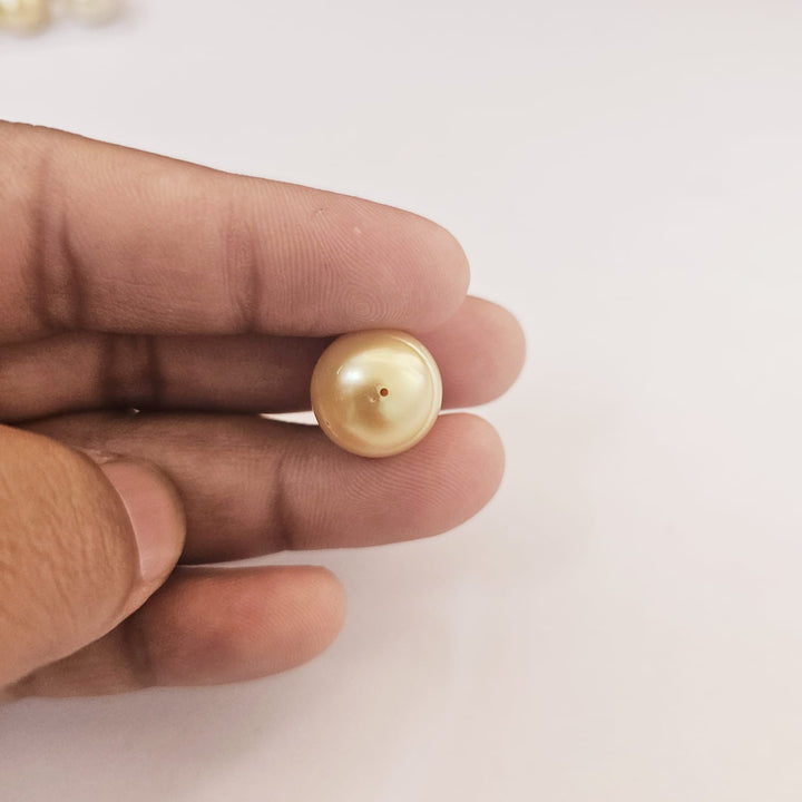 Golden South Sea Pearl Full Drilled 13-14mm 16.30 Carats FVCI25