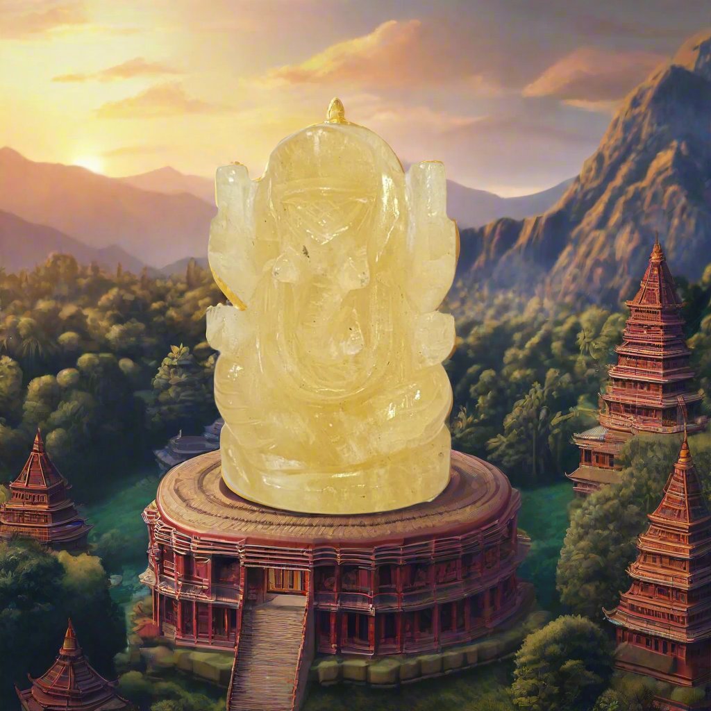 Yellow Aventurine Ganesha Natural Gemstone Idol | Prosperity Ganesha Figure