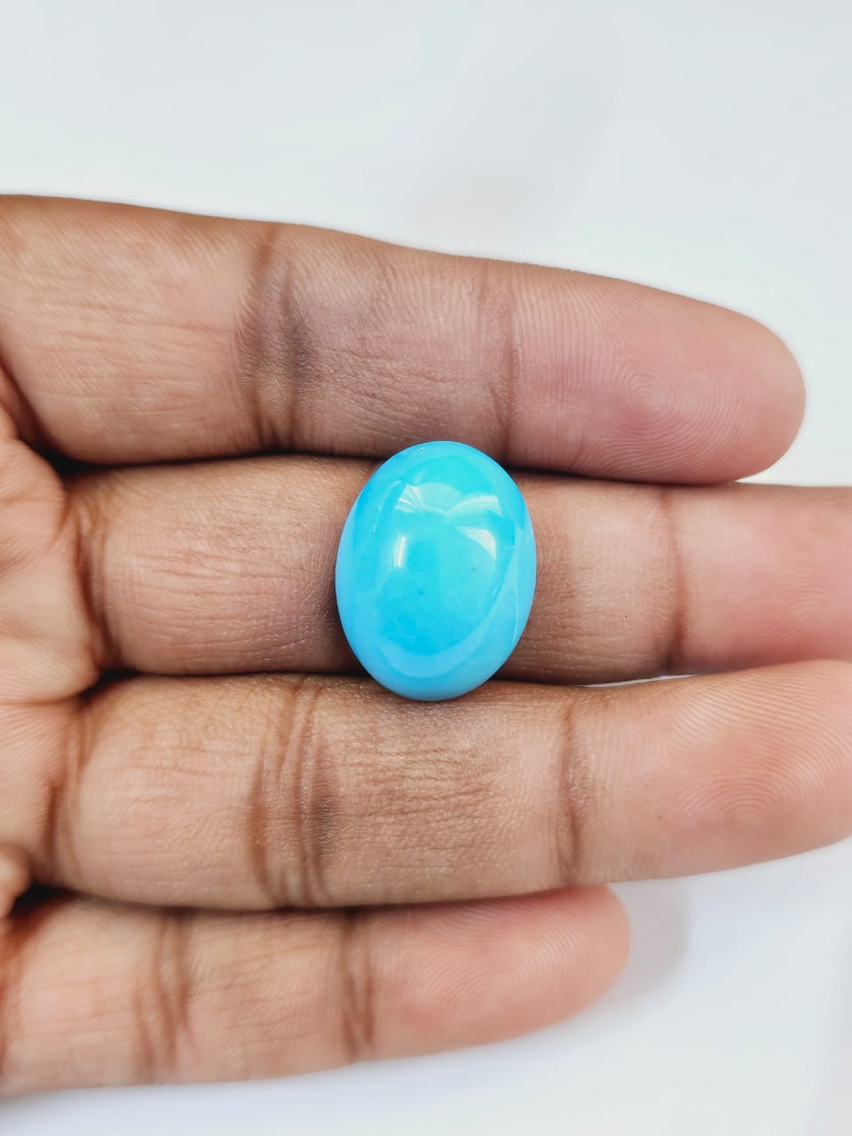 Certified Arizona Turquoise (Firoza) Oval 17.04 Cts (18.74 Ratti) PMBV35-1