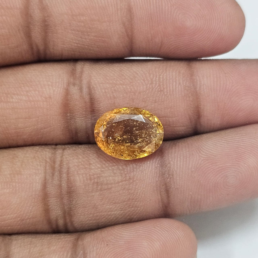 Certified Hessonite (Gomed) 7.09 Cts (7.79 Ratti) Sri Lanka (Ceylon) UZZI96