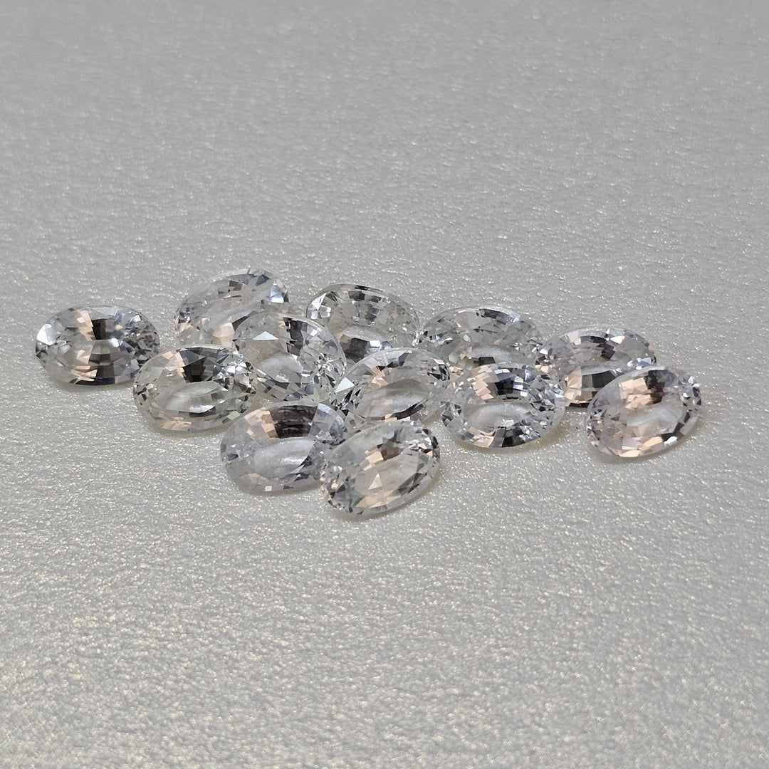 7.40Cts. White Sapphire (12 Pieces) Gemstone Set