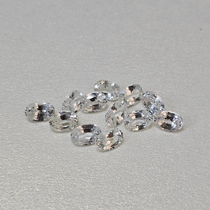 7.40Cts. White Sapphire (12 Pieces) Gemstone Set