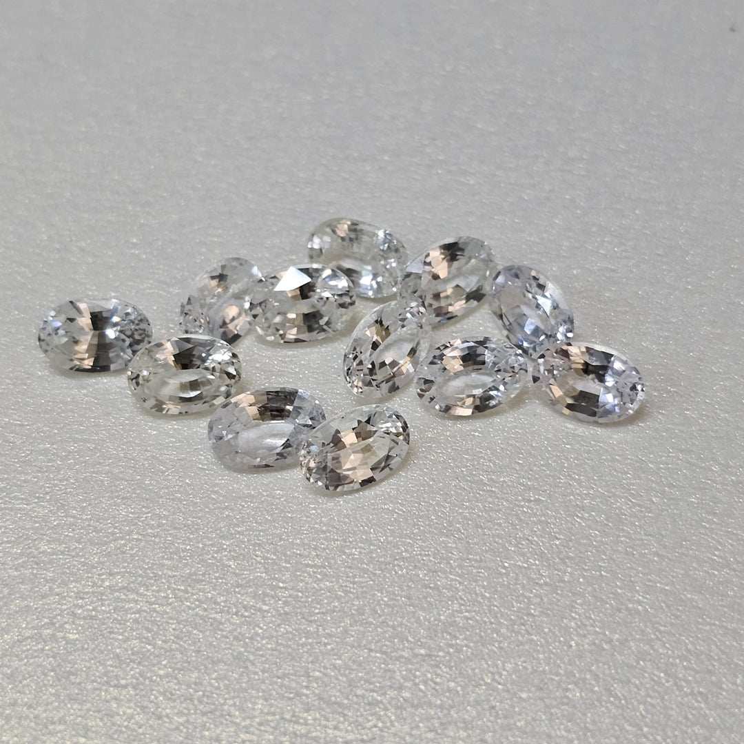 7.40Cts. White Sapphire (12 Pieces) Gemstone Set