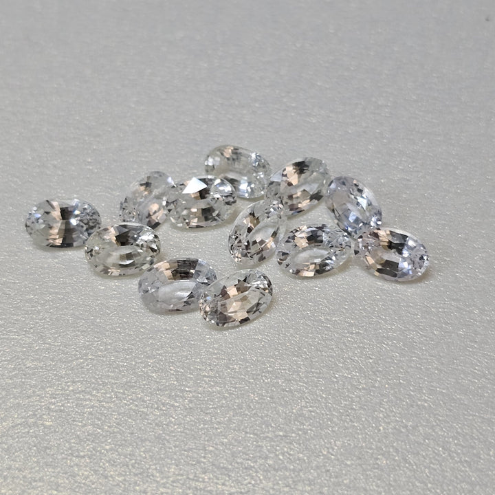 7.40Cts. White Sapphire (12 Pieces) Gemstone Set