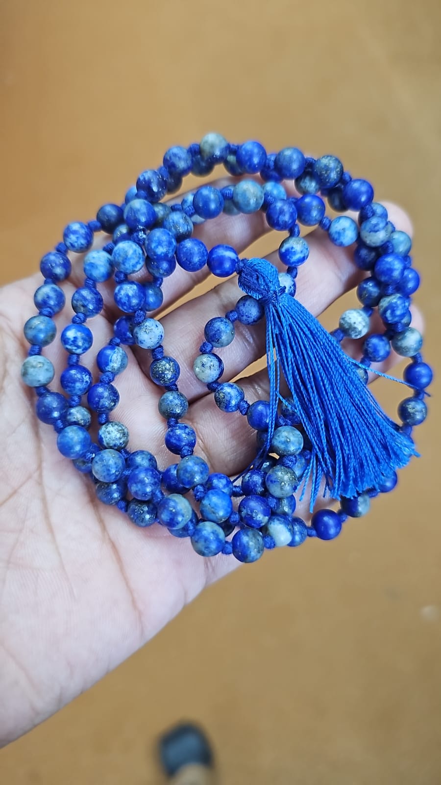 Jain Japa Mala in Lapis Lazuli (108+3 Beads)