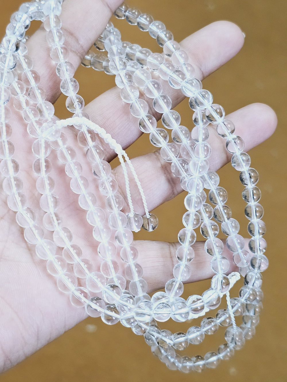 Jain Japa Mala in Clear Quartz(Sphatik) (108+3 Beads)