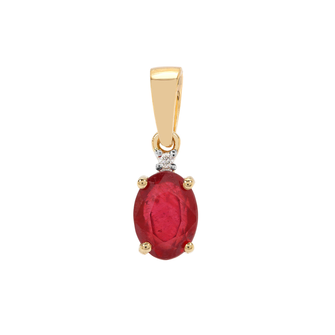 Classic Gold Pendant with Ruby and Diamond(XHNK42)