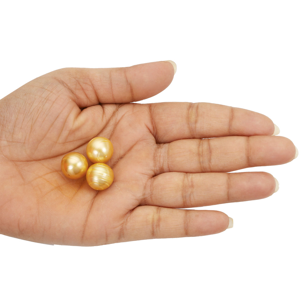 Golden South Sea Pearl Full Drilled 14mm 19.10 Carats