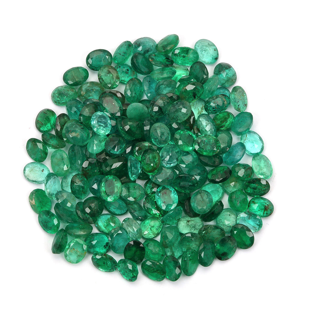 15 Pcs Lot Emerald Oval 5x4mm Approx. 5 Carats 