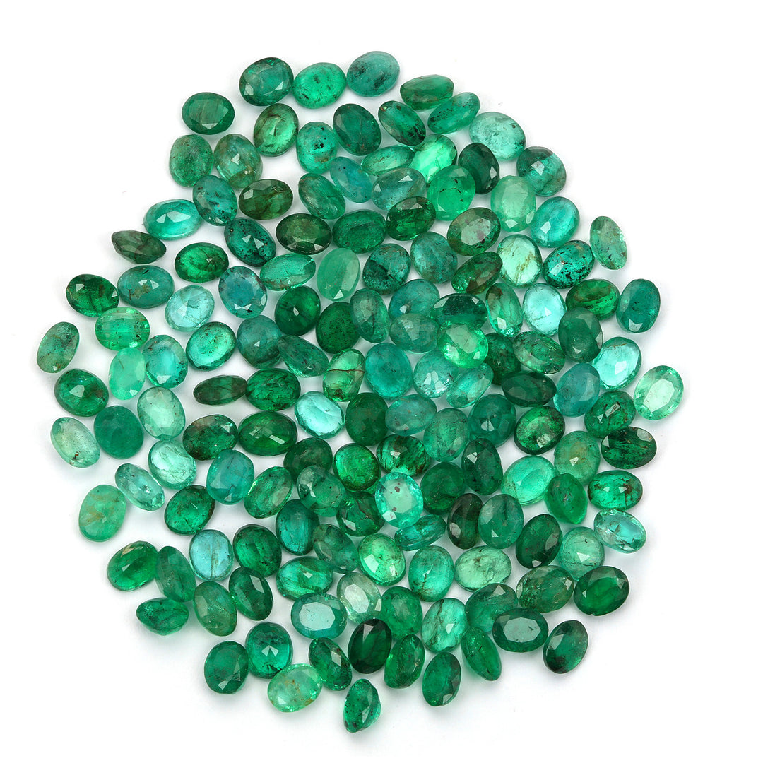 15 Pcs Lot Emerald Oval 5x4mm Approx. 5 Carats 