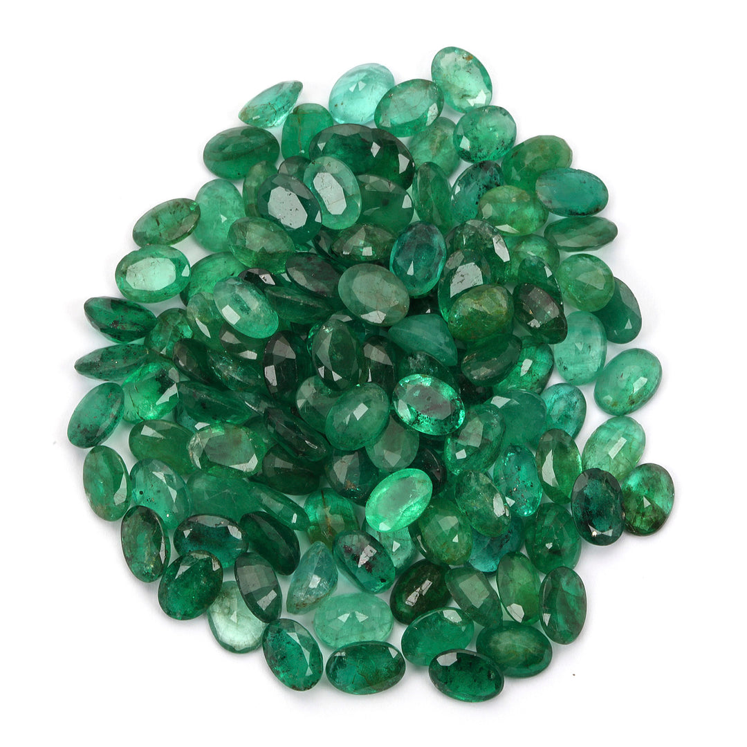 7 Pcs Lot Emerald Oval 7x5mm Approx. 5 Carats