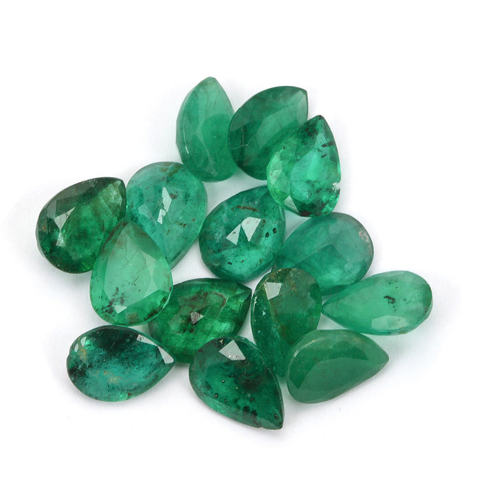 14 Pcs Lot Emerald Pear 8x6mm 13.20 Carats