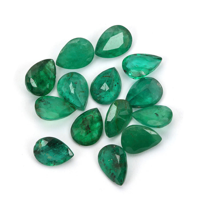 14 Pcs Lot Emerald Pear 8x6mm 13.20 Carats