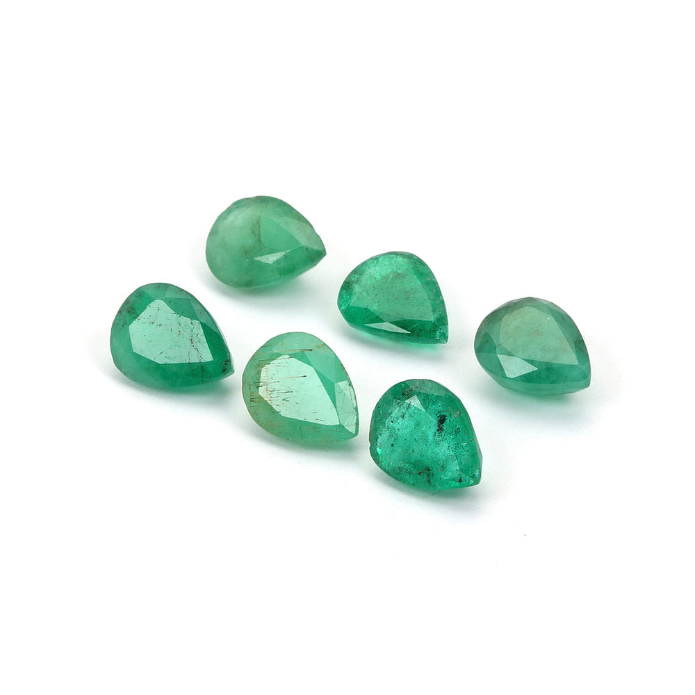  6 Pcs Lot Emerald Pear 9x7mm Approx. 9.25 Carats 