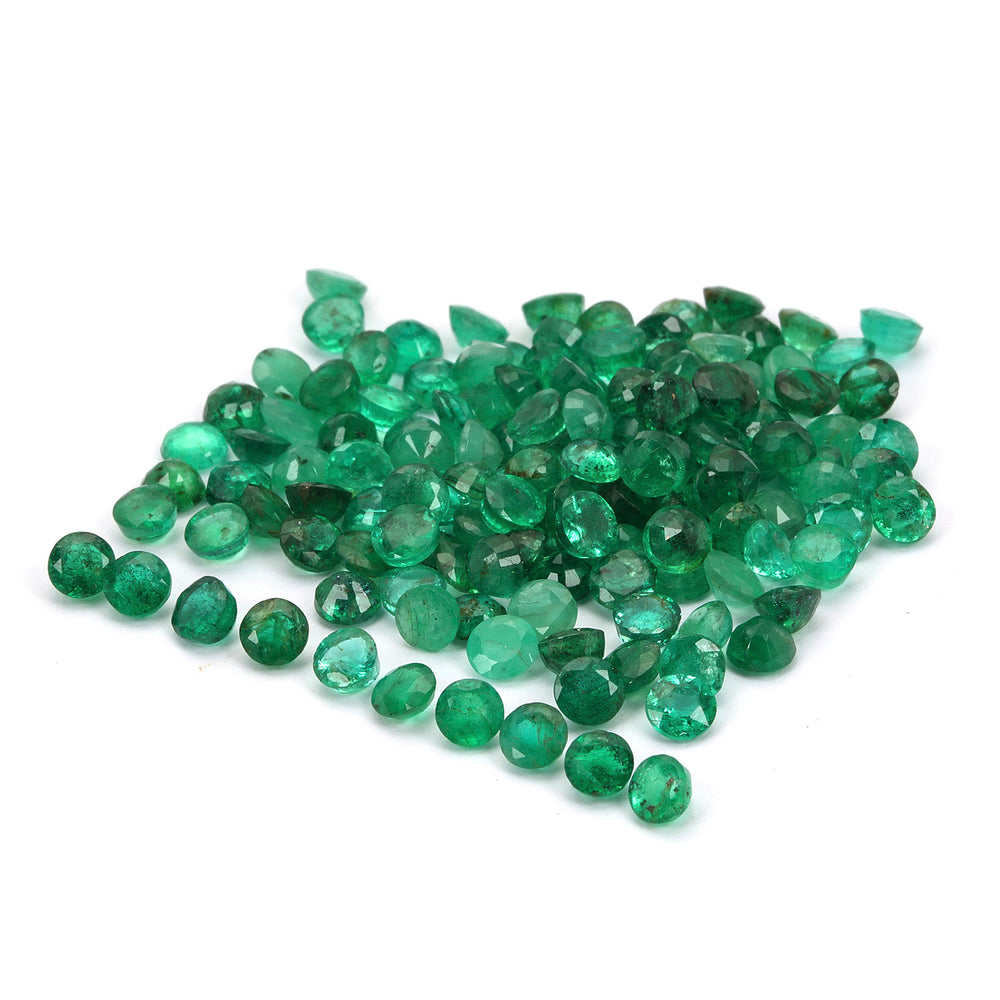 34 Pcs Lot Emerald Round 3.25mm Approx. 5 Carats 