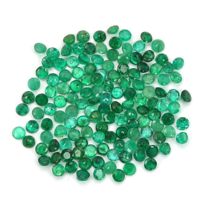 34 Pcs Lot Emerald Round 3.25mm Approx. 5 Carats 