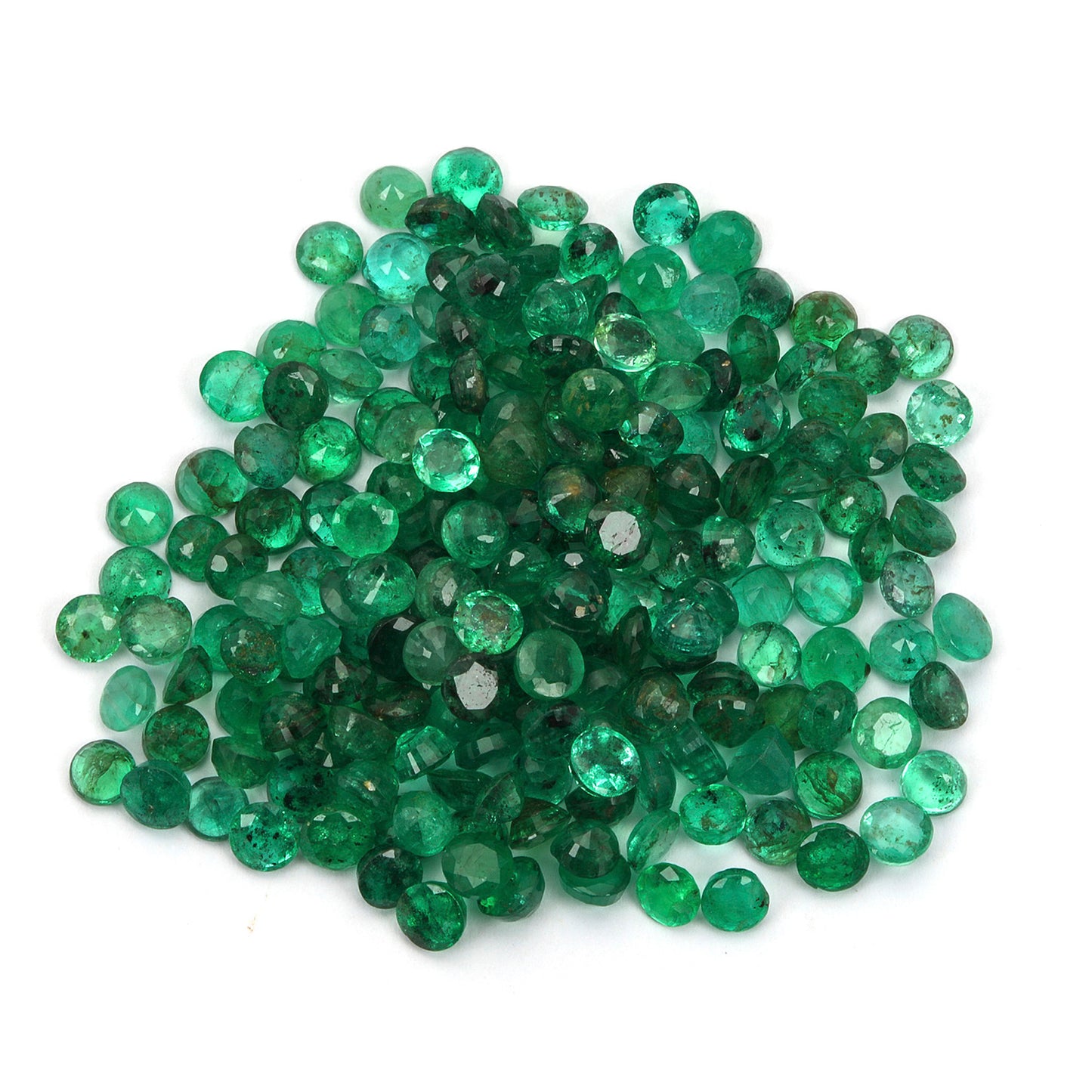 43 Pcs Lot Emerald Round 3x3mm Approx. 5 Carats 