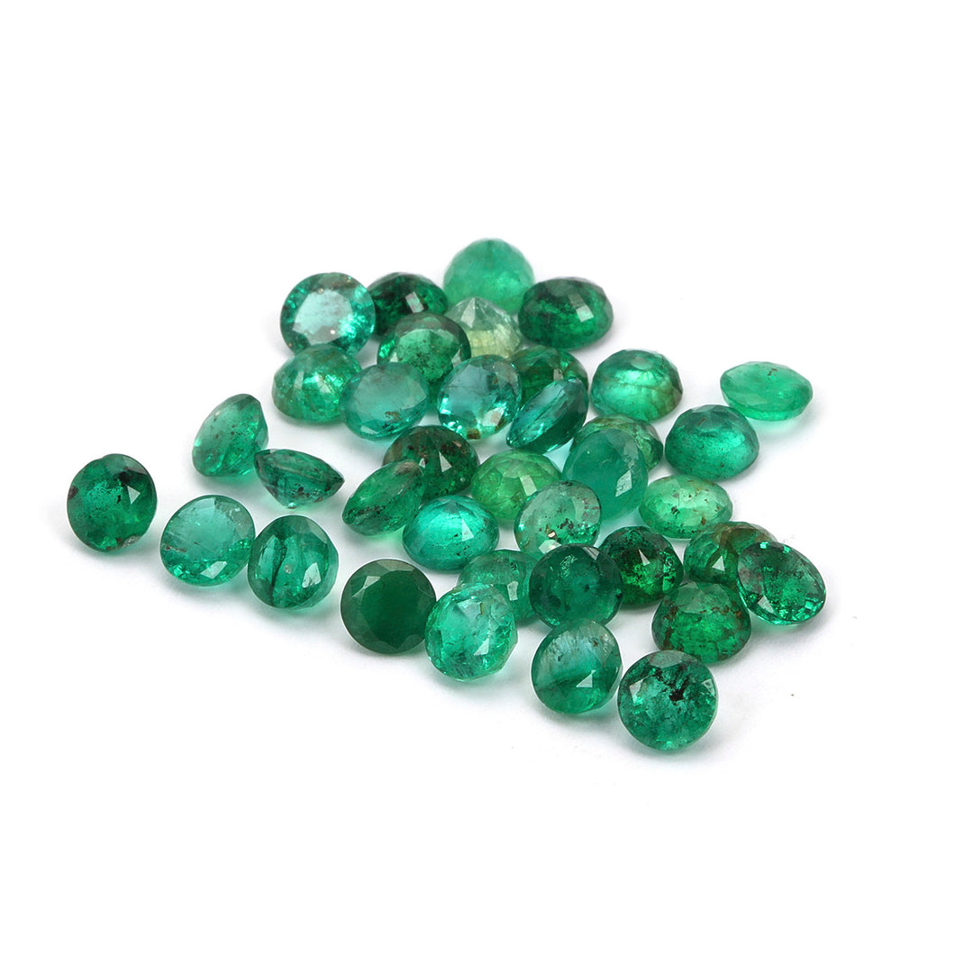 37 Pcs Lot Emerald Round 4.50mm Approx. 12 Carats 