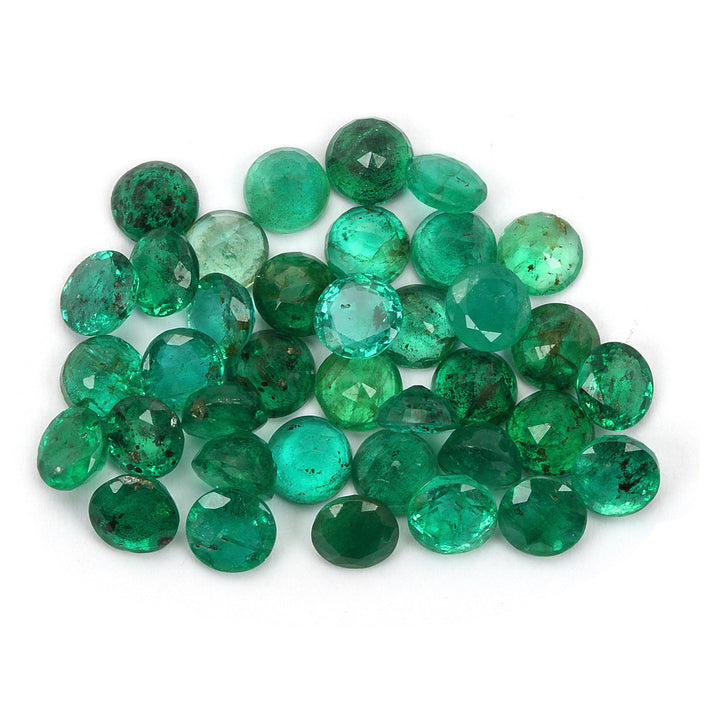 37 Pcs Lot Emerald Round 4.50mm Approx. 12 Carats 