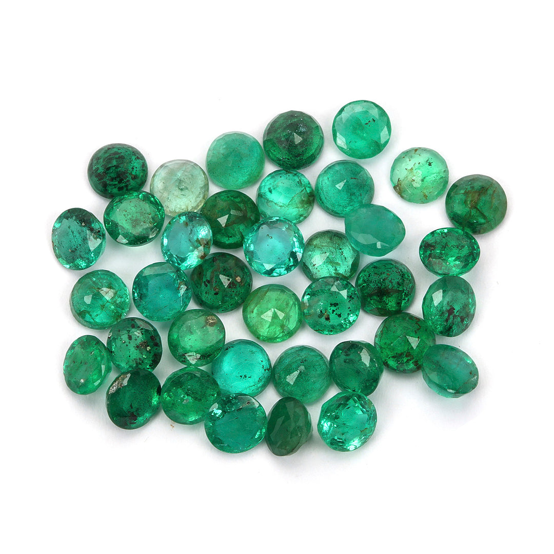 37 Pcs Lot Emerald Round 4.50mm Approx. 12 Carats 