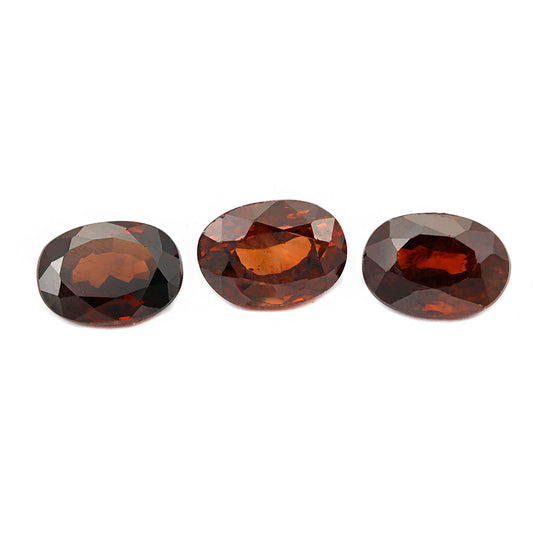 3Pc Lot Cinnamon Zircon 7x5mm 3.90 Carats