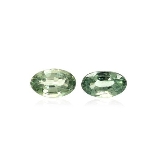 2Pc Lot Green Sapphire Oval 5x3mm