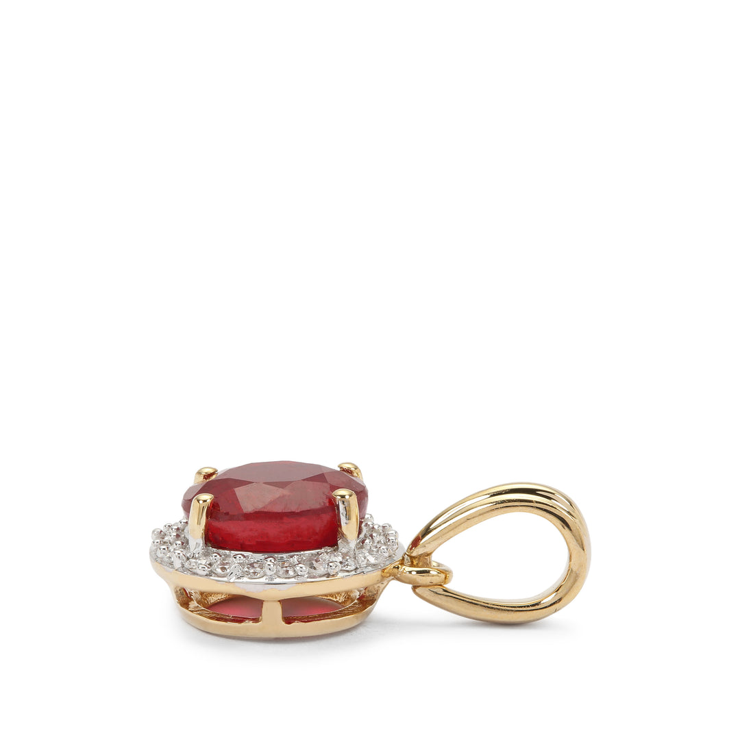 Classic Gold Pendant with Ruby and Diamond(ZTNK15)