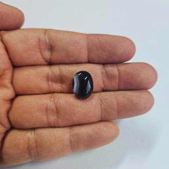 Certified Sulemani Hakik (Black Agate) 9.15Cts. (10.07 Ratti)