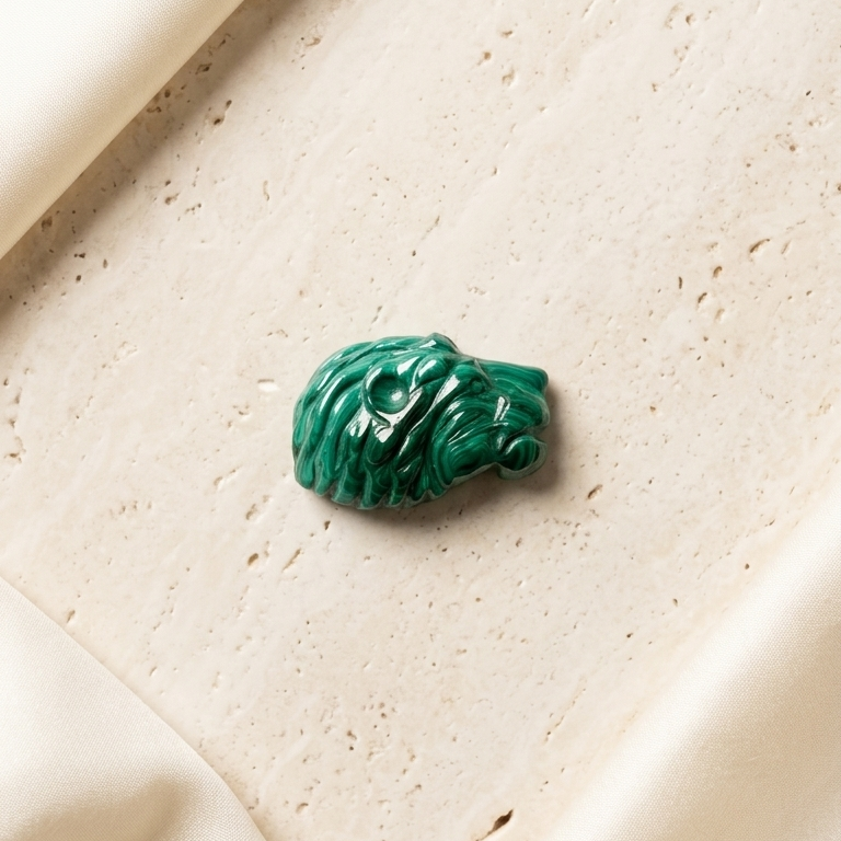 Malachite Lion Carving ML001