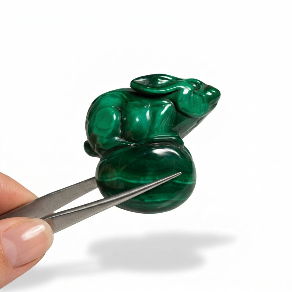 Malachite Rabbit Carving ML100