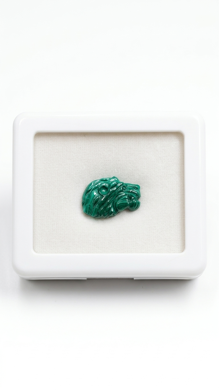 Malachite Lion Carving ML001