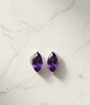 Amethyst & Diamond Stud Earrings in 18k white gold in Marquise Shape – Bespoke Creation