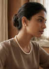 White Pearl Pendant & Earrings Set in 18K Gold – Timeless Elegance