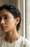 18K Gold Diamond Chain Drop Earrings – Pavé & Cluster Design